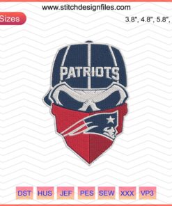 Skull Patriots Embroidery File: New England Patriots Logo, Machine Embroidery Design, for Sewing & DIY Craft Projects.