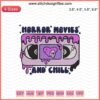 Horror Movies And Chill Distressed Embroidery File, Halloween Embroidery Designs, Spooky Text Art, Sewing Pattern, Machine Design.