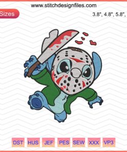 Jason Voorhees Halloween Embroidery Design File, Horror Mask Stitch Pattern for Machine Embroidery, Killer Embroidered Art.