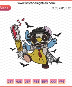Halloween Leatherface Stitch Embroidery Design File, Spooky Machine Embroidery Patterns, Horror-Themed Halloween Crafts