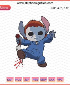 Michael Myers Stitch Embroidery Design File, Halloween Machine Embroidery, Iconic Horror Character Pattern, Instant Download