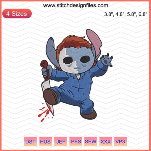 Michael Myers Stitch Embroidery Design File, Halloween Machine Embroidery, Iconic Horror Character Pattern, Instant Download