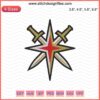 "Sword & Flower Embroidery File, Shield Knights Design, Vegas Golden Knights Machine Embroidery Patterns"