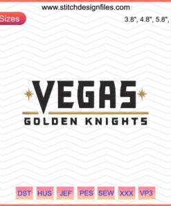 Vegas Golden Knights Letter Logo Embroidery, Shield Design, Machine Embroidery File, NHL Team Emblem Designs