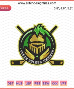 Vegas Golden Knights Warrior Head Logo Embroidery Design, Shield Emblem, Machine Embroidery Files, NHL Team Badge.
