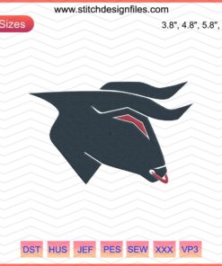 Buffalo Houston Texans Embroidery Designs File, NFL Machine Embroidery for Houston Texans Logo, Digital Sewing Pattern