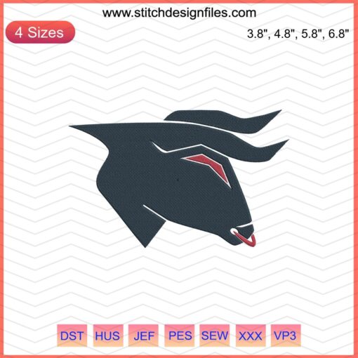 Buffalo Houston Texans Embroidery Designs File, NFL Machine Embroidery for Houston Texans Logo, Digital Sewing Pattern