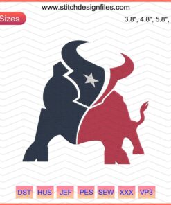 Buffalo Houston Texans Embroidery Design File featuring team logo, perfect for machine embroidery enthusiasts.