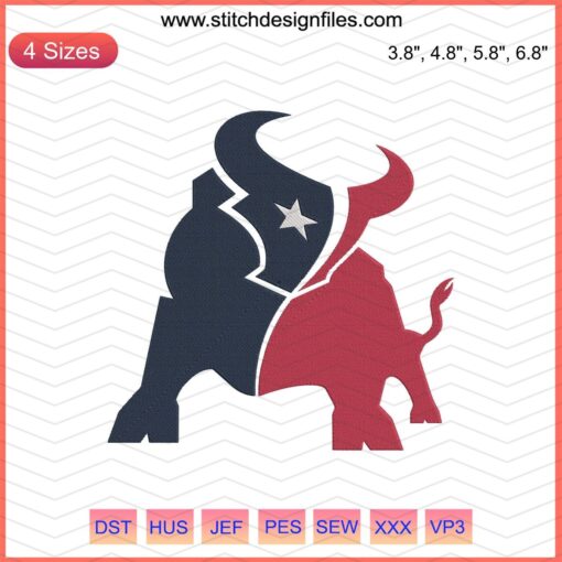 Buffalo Houston Texans Embroidery Design File featuring team logo, perfect for machine embroidery enthusiasts.