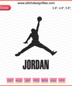 "Jordan Nike Embroidery Designs File: Premium, Detailed Sneaker Patterns for Machine Embroidery"