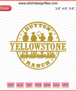 Yellowstone Ride For The Brand Ranch Logo Embroidery Design File, featuring intricate ranch-themed machine embroidery patterns.