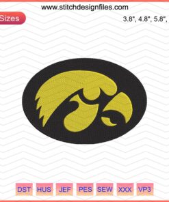 "Fight For Iowa Embroidery Designs: Iowa Hawkeyes Logo for Machine Embroidery, High-Quality Digital File Download"