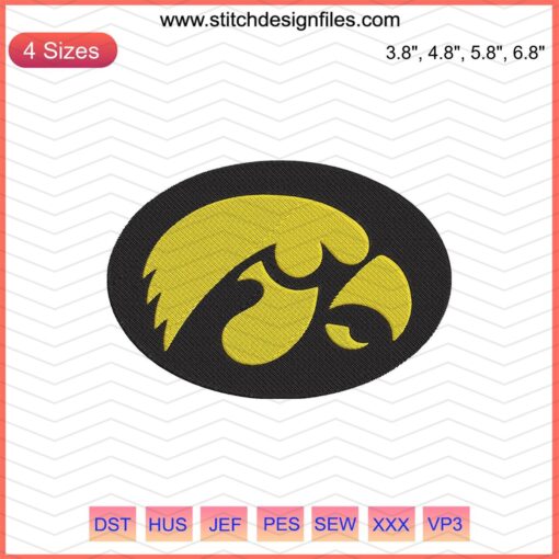 "Fight For Iowa Embroidery Designs: Iowa Hawkeyes Logo for Machine Embroidery, High-Quality Digital File Download"