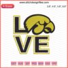 Fight For Iowa Love Embroidery Designs File featuring Iowa-themed lettering for machine embroidery projects.