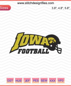 Fight For Iowa embroidery design file featuring stylized letter stitching, perfect for machine embroidery projects.