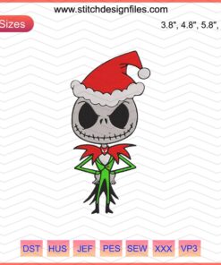 Santa Jack Christmas Embroidery Design: Festive machine embroidery pattern featuring Santa Jack for holiday crafting. Downloadable file.
