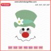 Snowman Embroidery Design: Cute Face, Christmas Machine Embroidery File, Winter Embroidery Pattern, Festive DIY Craft.