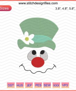 Snowman Embroidery Design: Cute Face, Christmas Machine Embroidery File, Winter Embroidery Pattern, Festive DIY Craft.