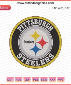 Pittsburgh Steelers Embroidery File: NFL Logo Machine Design for DIY Projects, Perfect for Fans & Embroidery Machines.
