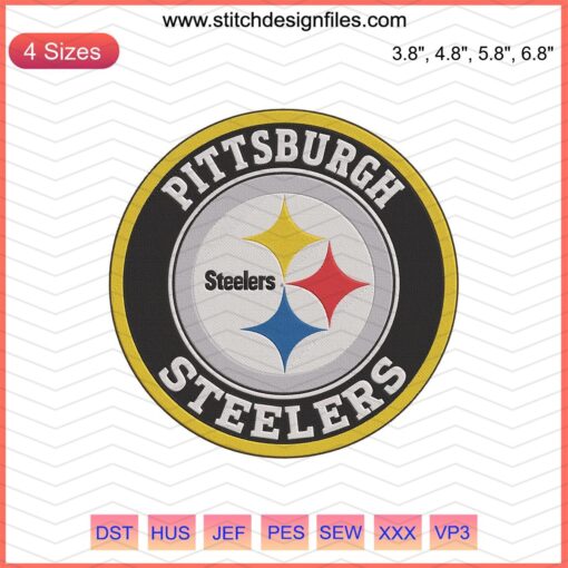 Pittsburgh Steelers Embroidery File: NFL Logo Machine Design for DIY Projects, Perfect for Fans & Embroidery Machines.