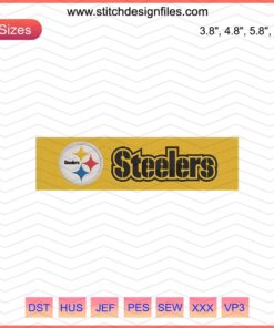 Pittsburgh Steelers Embroidery Design File: Machine-Ready Logo Banner for Steelers Embroidery Projects