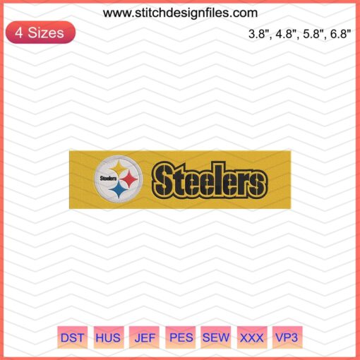 Pittsburgh Steelers Embroidery Design File: Machine-Ready Logo Banner for Steelers Embroidery Projects