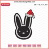 Bad Bunny Logo Christmas Embroidery Design File, Festive Machine Embroidery Patterns, Holiday Themed Stitch Designs.