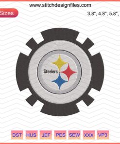 Pittsburgh Steelers Logo Embroidery Designs File, NFL Machine Embroidery Patterns, Steelers Sew Files