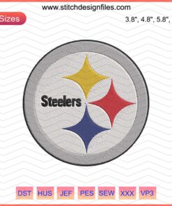 Pittsburgh Steelers Embroidery Design File featuring iconic logo for machine embroidery projects. Digital download.