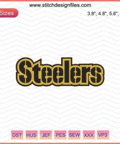 "Pittsburgh Steelers Letter Embroidery Design File - Digital Machine Embroidery Patterns for Steelers Fans"