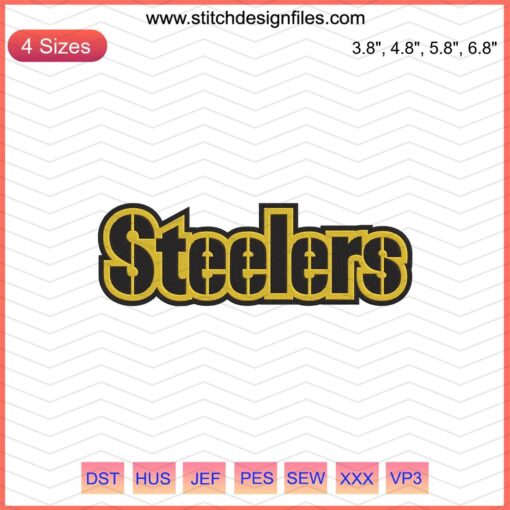 "Pittsburgh Steelers Letter Embroidery Design File - Digital Machine Embroidery Patterns for Steelers Fans"