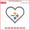 Pittsburgh Steelers Heart Embroidery Designs File: NFL-inspired heart pattern for machine embroidery, download now.