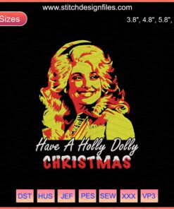 "Holly Dolly Christmas Embroidery Files: Festive Machine Embroidery Designs with Christmas Themes, Perfect for Creative Projects."