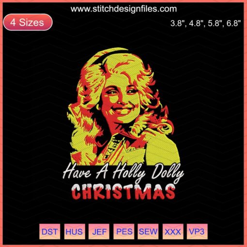 "Holly Dolly Christmas Embroidery Files: Festive Machine Embroidery Designs with Christmas Themes, Perfect for Creative Projects."