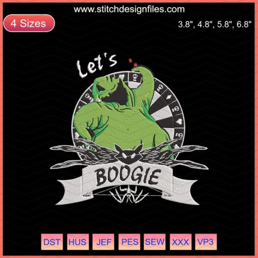 Lets Boogie Christmas Embroidery Designs: festive machine embroidery patterns, colorful holiday motifs, digital download file.