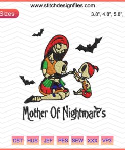 Mother Of Nightmares Christmas Embroidery Design File - Festive Machine Embroidery Patterns, Holiday DIY Craft Designs