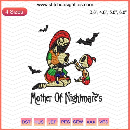 Mother Of Nightmares Christmas Embroidery Design File - Festive Machine Embroidery Patterns, Holiday DIY Craft Designs