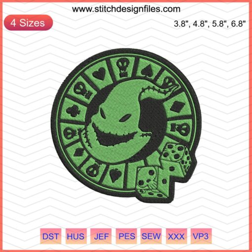 Oogie Boogie Casino Embroidery Designs File, Christmas-themed Machine Embroidery, Festive Digital File Download