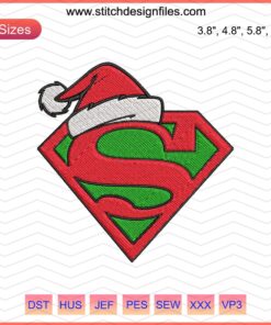 Superman Santa Christmas Embroidery Design, Festive Machine Embroidery File, Superhero Santa Claus, Christmas Decor Stitch Pattern
