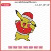 Pikachu Christmas Embroidery Designs File: Adorable Pikachu in Santa hat for festive machine embroidery projects.