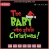 Cute Baby in Christmas Hat, "The Baby Who Stole Christmas" Machine Embroidery Designs, Holiday Embroidery File Download