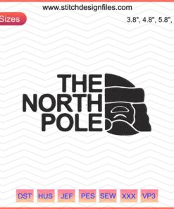 The North Pole Embroidery Designs: Festive Christmas motifs for machine embroidery, vibrant and intricate stitched patterns.