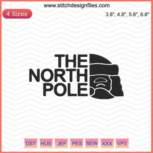 The North Pole Embroidery Designs: Festive Christmas motifs for machine embroidery, vibrant and intricate stitched patterns.