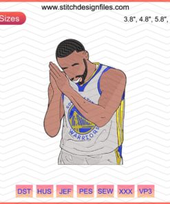 Stephen Curry embroidery design, NBA embroidery file, Night Night theme, machine embroidery pattern, basketball star Stitch design.
