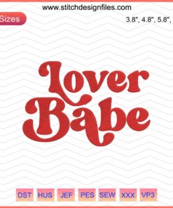 "Lover Babe Embroidery Designs: Romantic heart and arrow embroidery file for textiles and crafts, perfect for Valentine's Day projects."