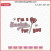 Colorful 'I'm a Sucker For You' embroidery design file featuring playful text and whimsical elements, ideal for trendy crafts.