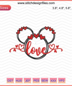 Unwelded Love Heart 14-2: Intricate heart embroidery design file, perfect for crafting and personalized textile projects.