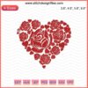 "Floral Heart Valentines 14-2 Embroidery Design: Intricate heart-shaped embroidery featuring romantic floral patterns. Perfect for Valentine's projects."