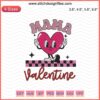 Mama Valentine Heart Embroidery Designs File: Chic heart patterns with the word "Mama" for customizable crafts, gifts, and decor.