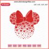 Minnie Mouse Valentine's heart head embroidery design file, featuring intricate patterns, perfect for unique sewing projects.